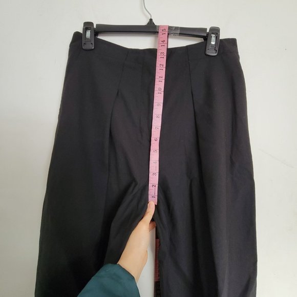 Kit and Ace Black Pleated Cropped Relaxed Fit Trouser Slacks Dress Pants Size 6 - Picture 8 of 13